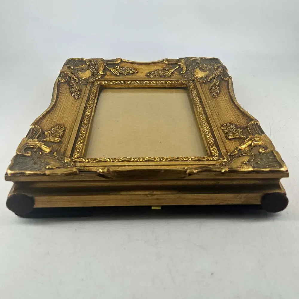 Vintage Gilded gold Ornate Easel photo Picture Frame 5X7